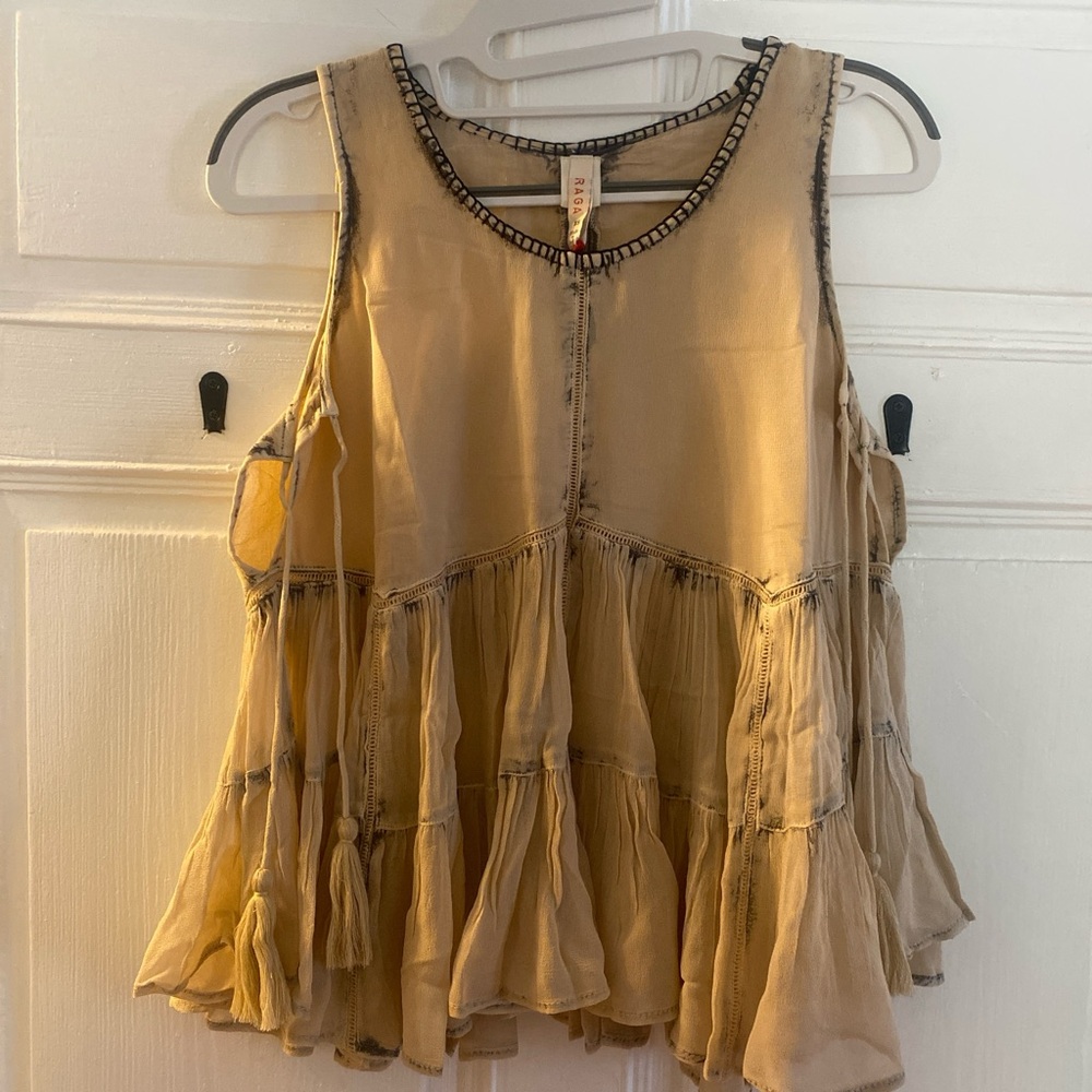 RAGA Beige Sleeveless Blouse